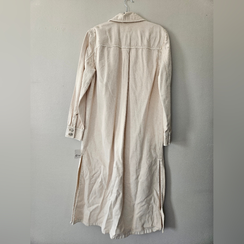 Free People Anna Lou Denim Duster Ivory NWT - Picture 4 of 14